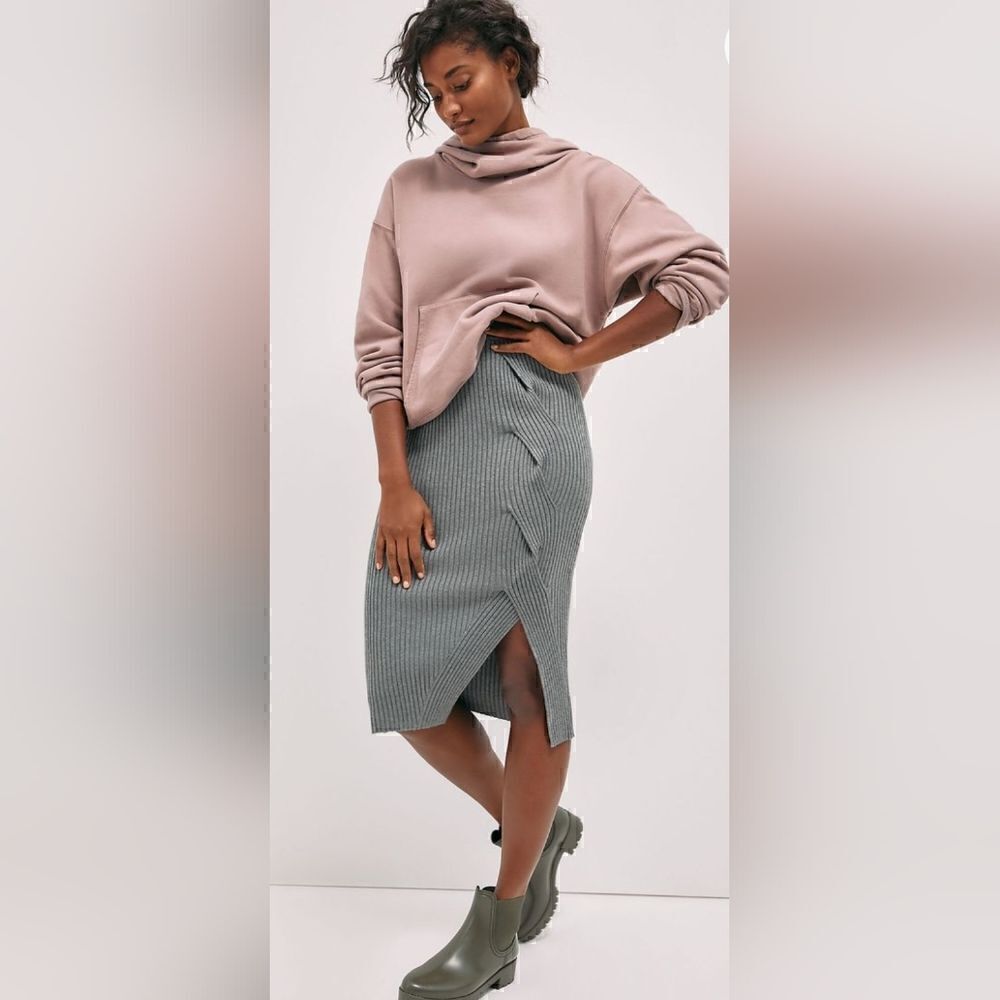 Maeve Anthropologie Knit Midi Skirt M Fairy Grunge Rebel Punk Lagenlook